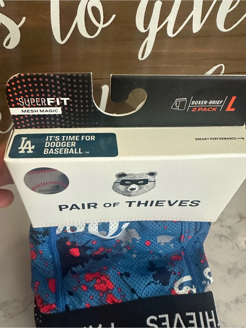 Men's Pair of Thieves Royal Blue /Black Los Angeles Dodgers Boxers